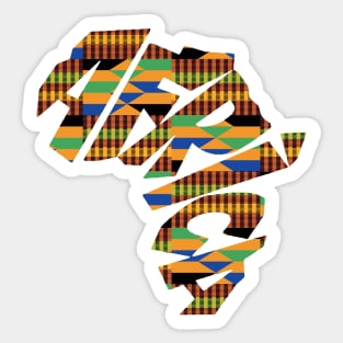 Africa Map with Kente Pattern, African Style Sticker